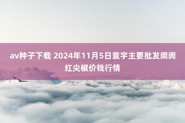 av种子下载 2024年11月5日寰宇主要批发阛阓红尖椒价钱行情