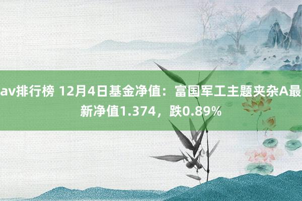 av排行榜 12月4日基金净值：富国军工主题夹杂A最新净值1.374，跌0.89%