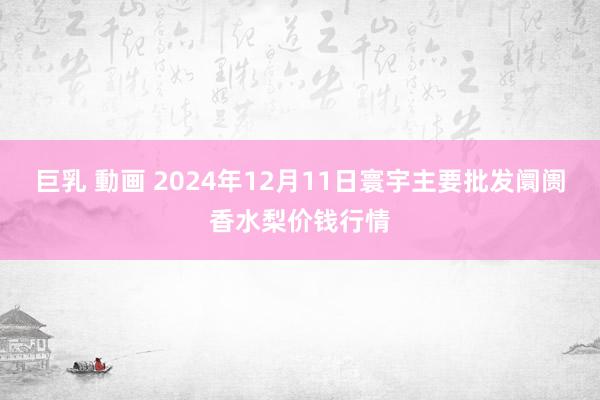 巨乳 動画 2024年12月11日寰宇主要批发阛阓香水梨价钱行情