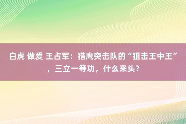 白虎 做爱 王占军：猎鹰突击队的“狙击王中王”，三立一等功，什么来头？