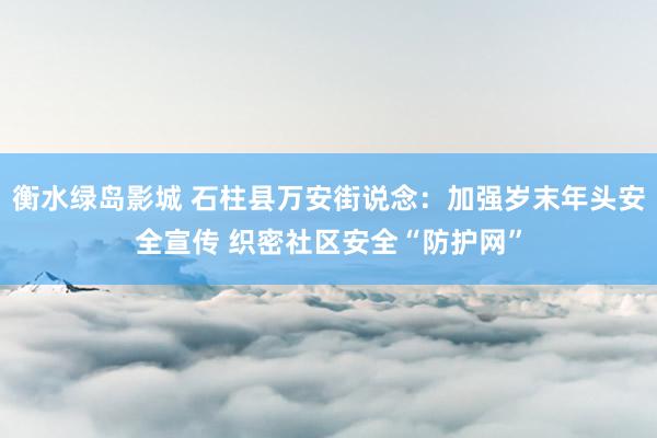 衡水绿岛影城 石柱县万安街说念：加强岁末年头安全宣传 织密社区安全“防护网”