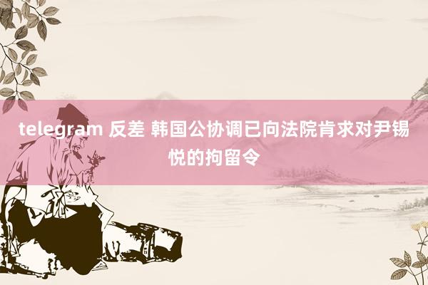 telegram 反差 韩国公协调已向法院肯求对尹锡悦的拘留令