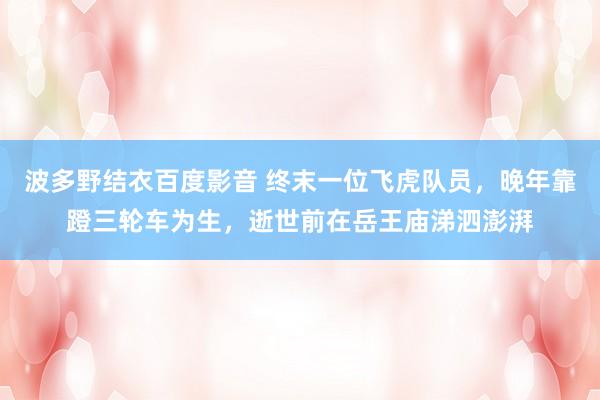 波多野结衣百度影音 终末一位飞虎队员，晚年靠蹬三轮车为生，逝世前在岳王庙涕泗澎湃