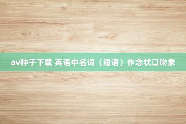 av种子下载 英语中名词（短语）作念状口吻象
