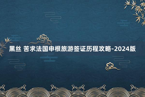 黑丝 苦求法国申根旅游签证历程攻略-2024版