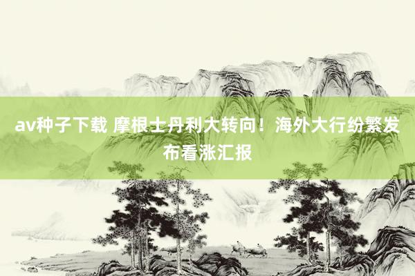 av种子下载 摩根士丹利大转向！海外大行纷繁发布看涨汇报