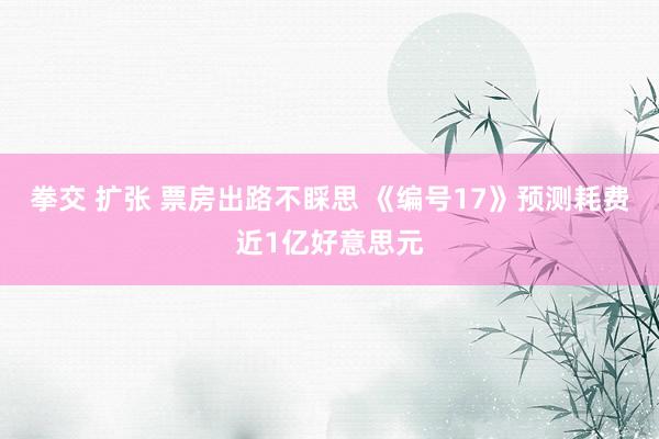 拳交 扩张 票房出路不睬思 《编号17》预测耗费近1亿好意思元