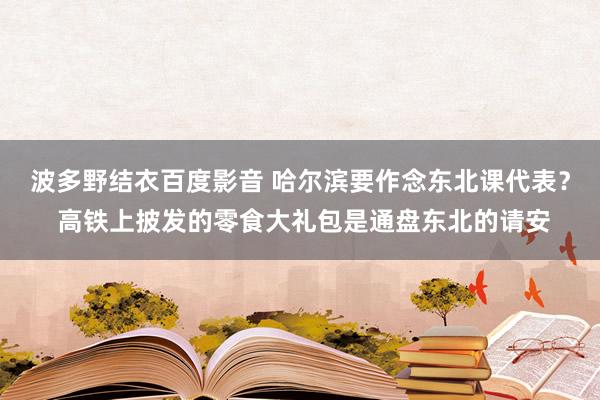 波多野结衣百度影音 哈尔滨要作念东北课代表？ 高铁上披发的零食大礼包是通盘东北的请安