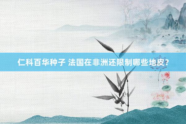 仁科百华种子 法国在非洲还限制哪些地皮？