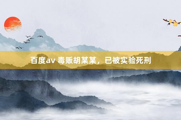 百度av 毒贩胡某某，已被实验死刑