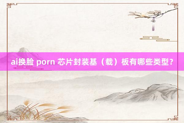 ai换脸 porn 芯片封装基（载）板有哪些类型？