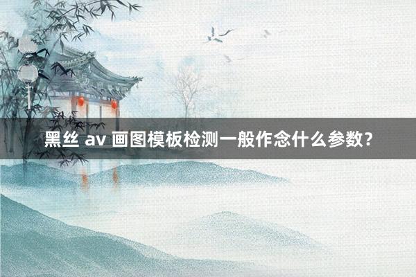 黑丝 av 画图模板检测一般作念什么参数？