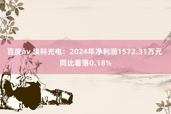 百度av 埃科光电：2024年净利润1572.31万元 同比着落0.18%