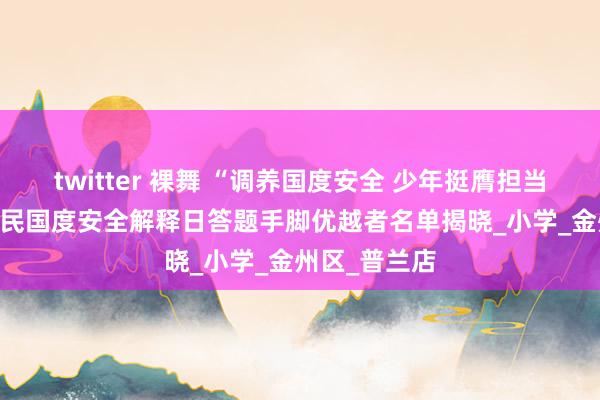 twitter 裸舞 “调养国度安全 少年挺膺担当”2025年全民国度安全解释日答题手脚优越者名单揭晓_小学_金州区_普兰店