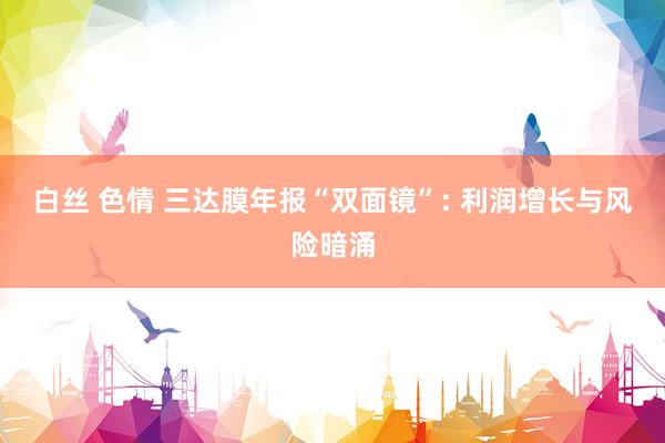 白丝 色情 三达膜年报“双面镜”: 利润增长与风险暗涌