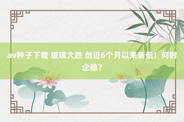 av种子下载 玻璃大跌 创近6个月以来新低！何时企稳？