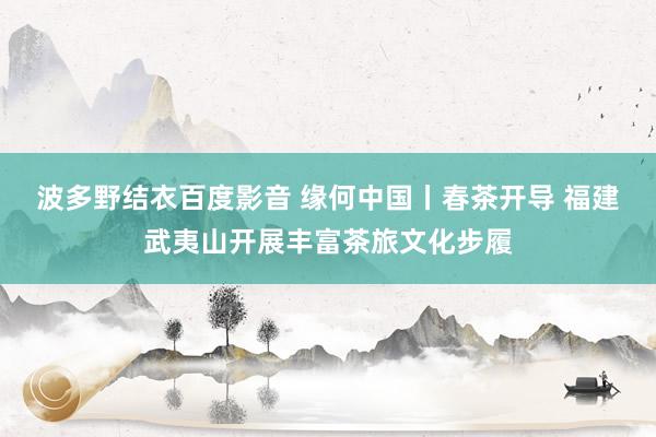 波多野结衣百度影音 缘何中国丨春茶开导 福建武夷山开展丰富茶旅文化步履
