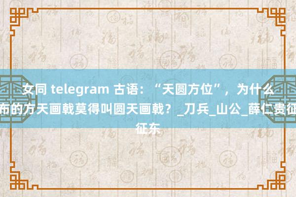 女同 telegram 古语：“天圆方位”，为什么吕布的方天画戟莫得叫圆天画戟？_刀兵_山公_薛仁贵征东