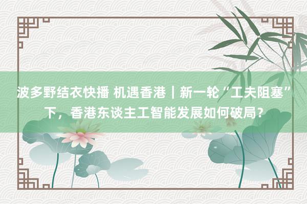 波多野结衣快播 机遇香港｜新一轮“工夫阻塞”下，香港东谈主工智能发展如何破局？