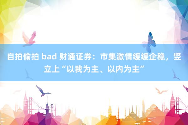 自拍偷拍 bad 财通证券：市集激情缓缓企稳，竖立上“以我为主、以内为主”